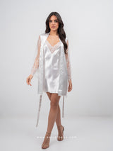 White satin bridal set