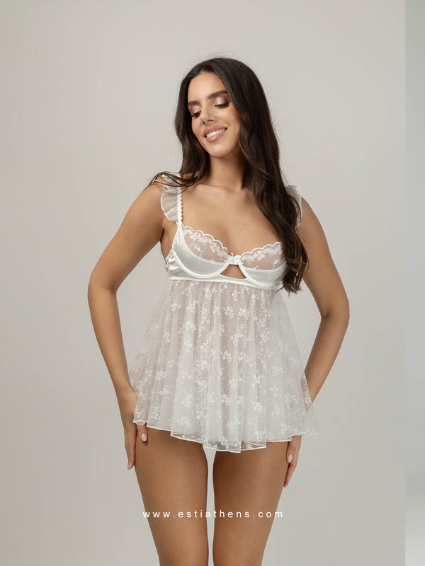 White see-through babydoll