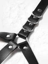 Black Leather Harness Garter